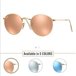 Ray-ban round flash lenses pink